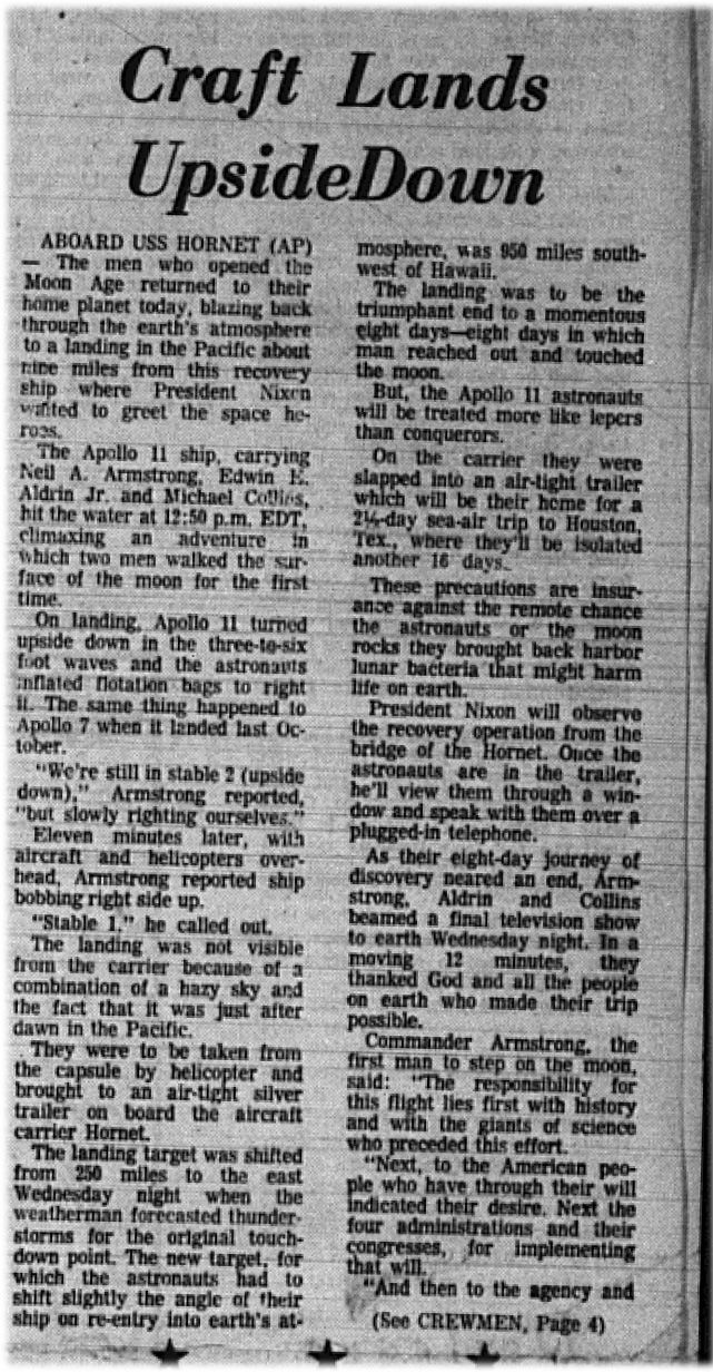 The Eagle Archives: July 24, 1969